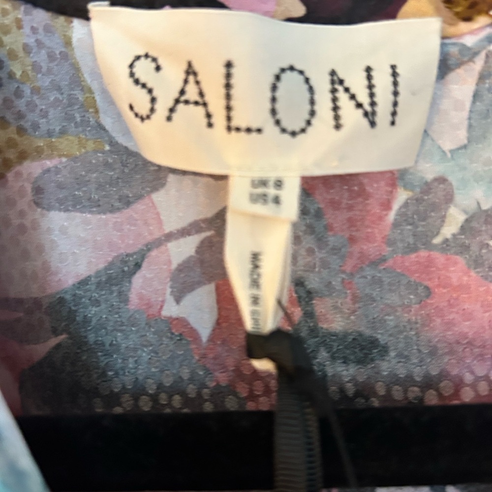 Saloni Vanessa Floral Silk Tie-Waist Shirtdress 4 NWT - Picture 4 of 10